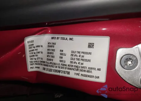 2022 Tesla Model 3 Long Range Dual Motor All-Wheel Drive from USA, damaged, VIN 5YJ3E1EB5NF318798